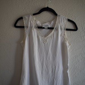 LOFT White Lace Layering Tank